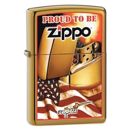 Zippo 2024 Zippo Custom 204B Brush Brass / Ci000128-Mazz Flag ZIP-204BCI000128
